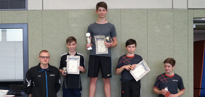 Gewinner Schüler A Einzel, Jugendvereinsmeisterschaften 2016